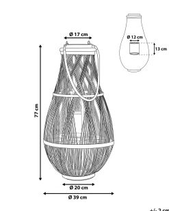 Lanterna TONGA Bambù 77 cm Nero