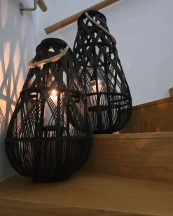 Lanterna TONGA Bambù 56 cm Nero