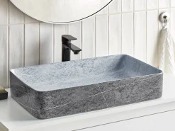 Lavabo da appoggio ARTAJ 61 x 35 cm Ceramica Grigio effetto cemento
