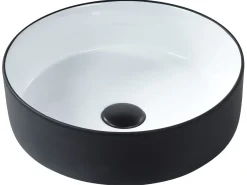 Lavabo da appoggio CALIG ⌀ 36 cm Ceramica Nero/Bianco