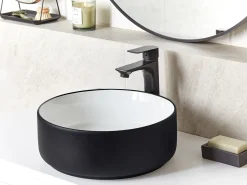 Lavabo da appoggio CALIG ⌀ 36 cm Ceramica Nero/Bianco