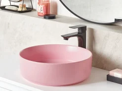 Lavabo da appoggio GUDAR ⌀ 37 cm Ceramica Rosa