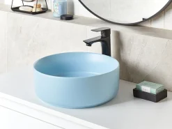 Lavabo da appoggio GUDAR ⌀ 37 cm Ceramica Blu