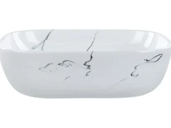 Lavabo da appoggio HOPI 47 x 34 cm Ceramica Marmo bianco