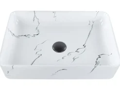 Lavabo da appoggio HOPI 51 x 34 cm Ceramica Marmo bianco