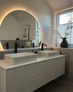 Lavabo da appoggio HOPI 51 x 34 cm Ceramica Marmo bianco