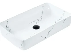 Lavabo da appoggio HOPI 61 x 35 cm Ceramica Marmo bianco