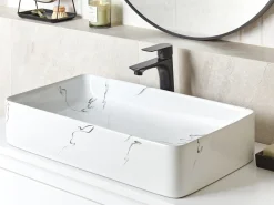 Lavabo da appoggio HOPI 61 x 35 cm Ceramica Marmo bianco