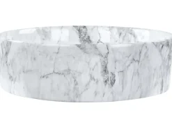 Lavabo da appoggio MANIS ⌀ 40 cm Ceramica Marmo bianco
