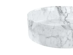 Lavabo da appoggio MANIS ⌀ 40 cm Ceramica Marmo bianco