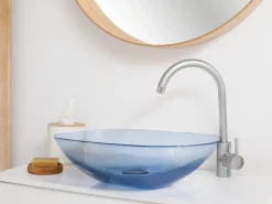 Lavabo da appoggio MOENGO 54 x 36 cm Superficie solida Blu