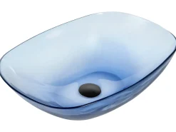 Lavabo da appoggio MOENGO 54 x 36 cm Superficie solida Blu