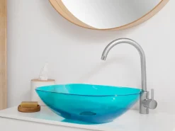 Lavabo da appoggio MOENGO 54 x 36 cm Superficie solida Turchese