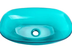 Lavabo da appoggio MOENGO 54 x 36 cm Superficie solida Turchese