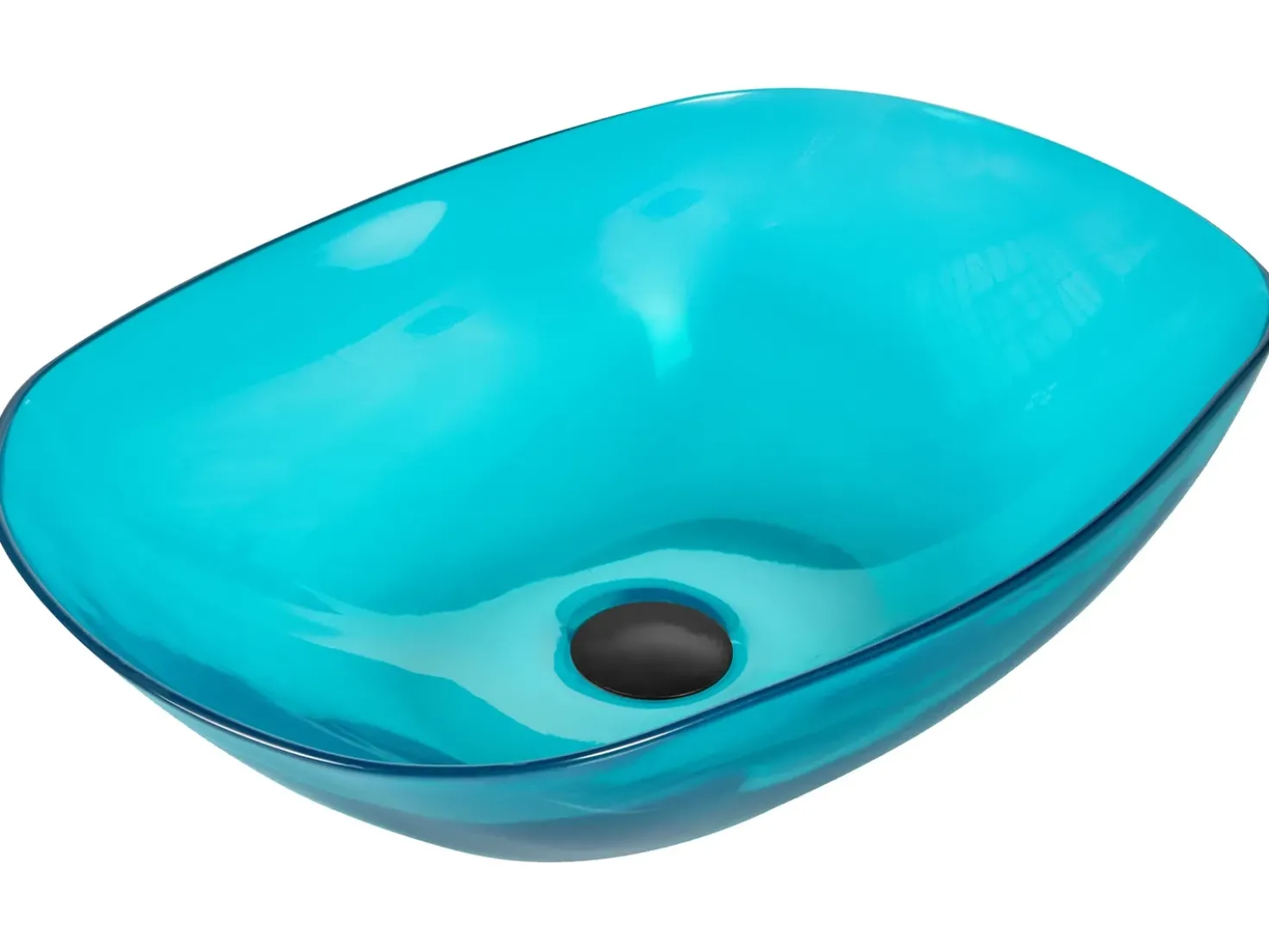 Lavabo da appoggio MOENGO 54 x 36 cm Superficie solida Turchese