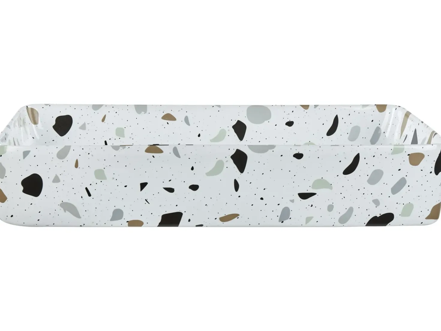 Lavabo da appoggio NULES 61 x 35 cm Ceramica Terrazzo Bianco
