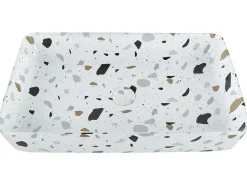Lavabo da appoggio NULES 61 x 35 cm Ceramica Terrazzo Bianco