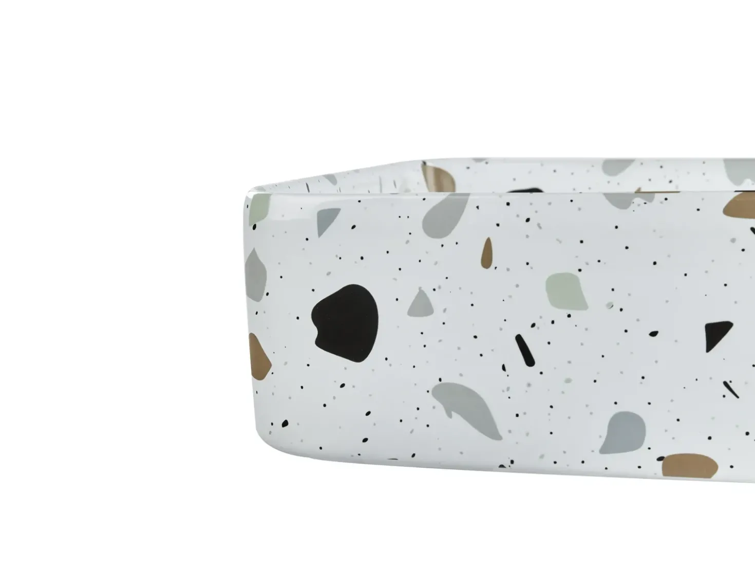 Lavabo da appoggio NULES 61 x 35 cm Ceramica Terrazzo Bianco