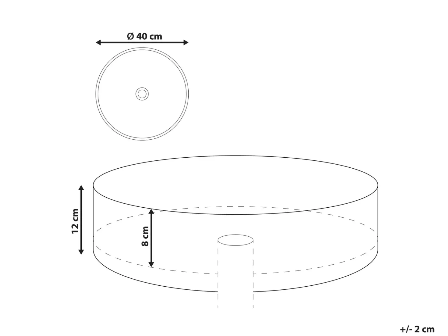 Lavabo da appoggio TEBAR ⌀ 40 cm Ceramica Oro