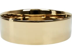 Lavabo da appoggio TEBAR ⌀ 40 cm Ceramica Oro