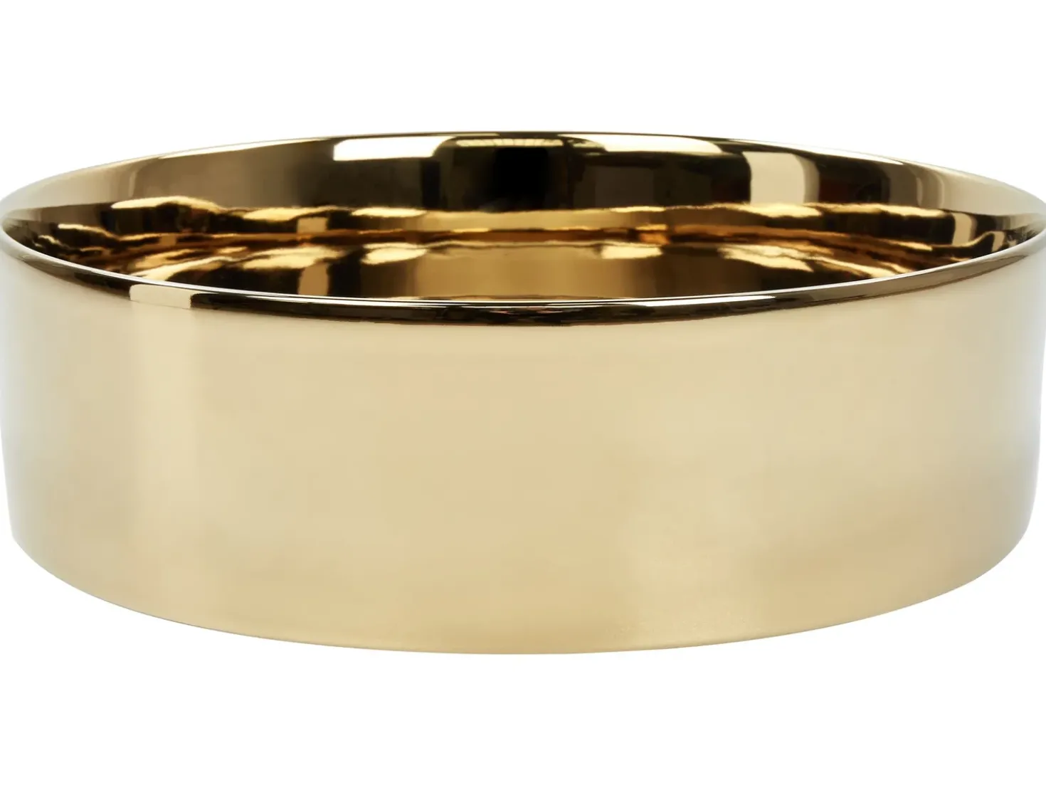 Lavabo da appoggio TEBAR ⌀ 40 cm Ceramica Oro