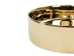 Lavabo da appoggio TEBAR ⌀ 40 cm Ceramica Oro