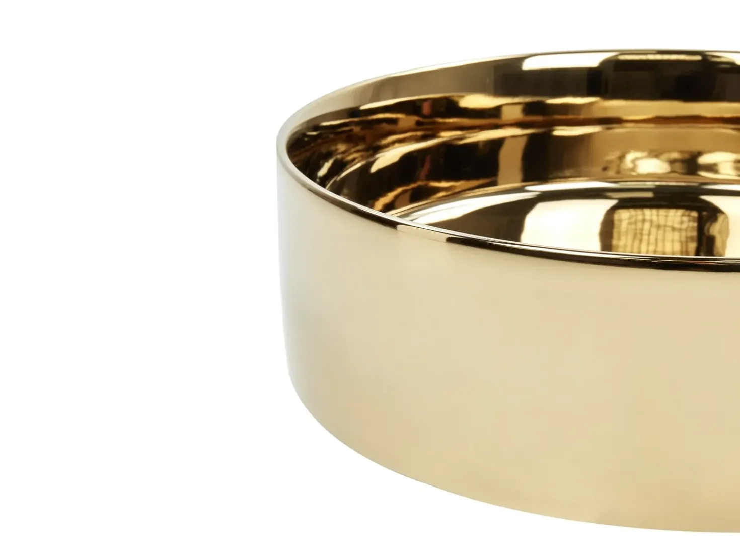Lavabo da appoggio TEBAR ⌀ 40 cm Ceramica Oro