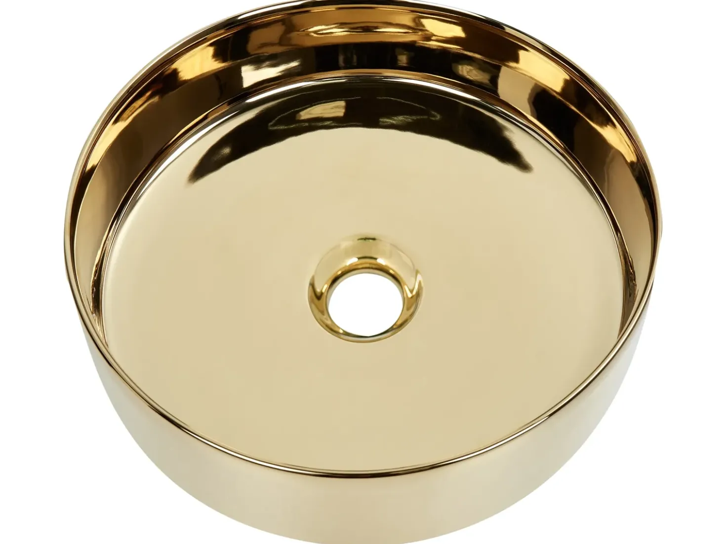 Lavabo da appoggio TEBAR ⌀ 40 cm Ceramica Oro