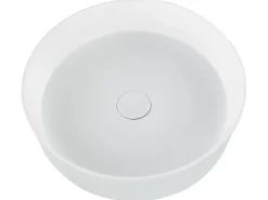 Lavabo da appoggio TEBAR ⌀ 40 cm Ceramica Bianco sporco