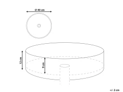 Lavabo da appoggio TEBAR ⌀ 40 cm Ceramica Bianco sporco