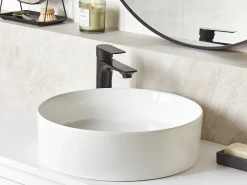 Lavabo da appoggio TEBAR ⌀ 40 cm Ceramica Bianco