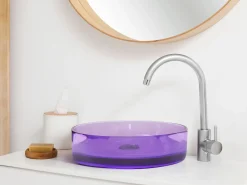 Lavabo da appoggio TOLOSA ⌀ 36 cm Superficie solida Viola