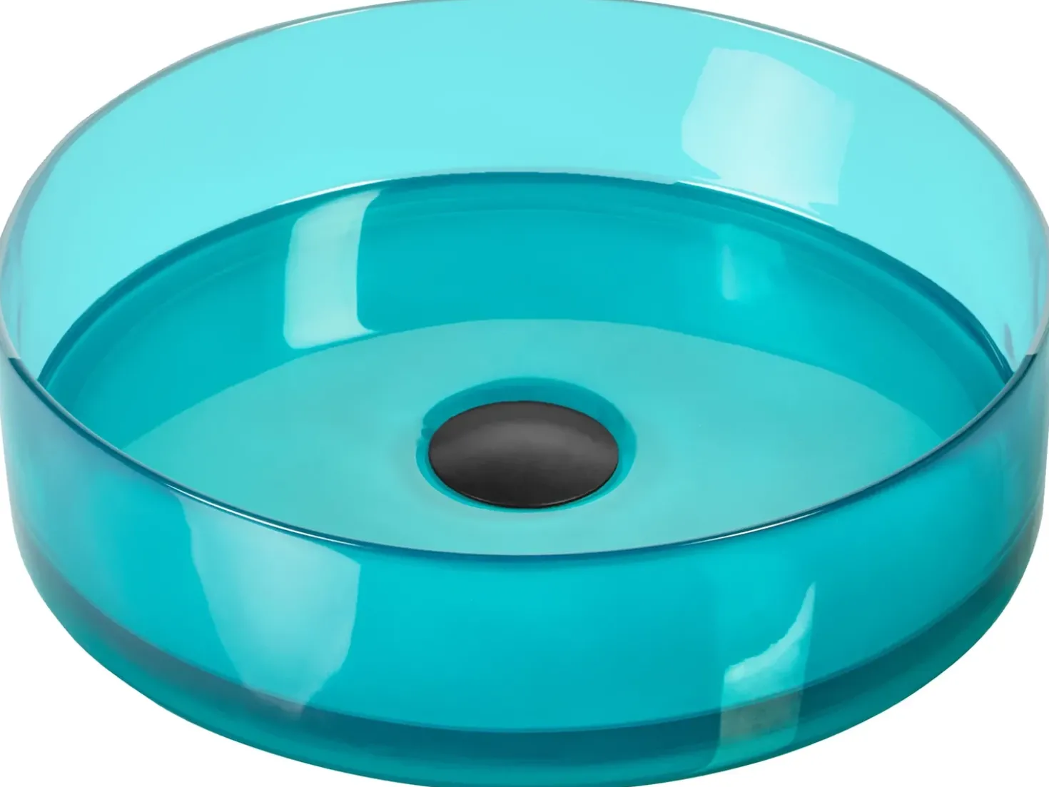Lavabo da appoggio TOLOSA ⌀ 36 cm Superficie solida Turchese