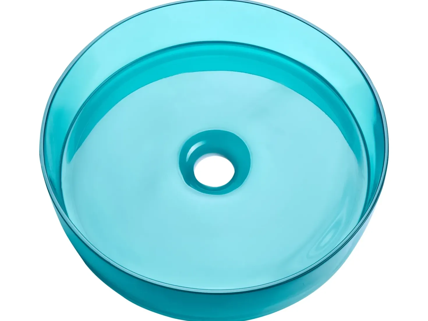 Lavabo da appoggio TOLOSA ⌀ 36 cm Superficie solida Turchese