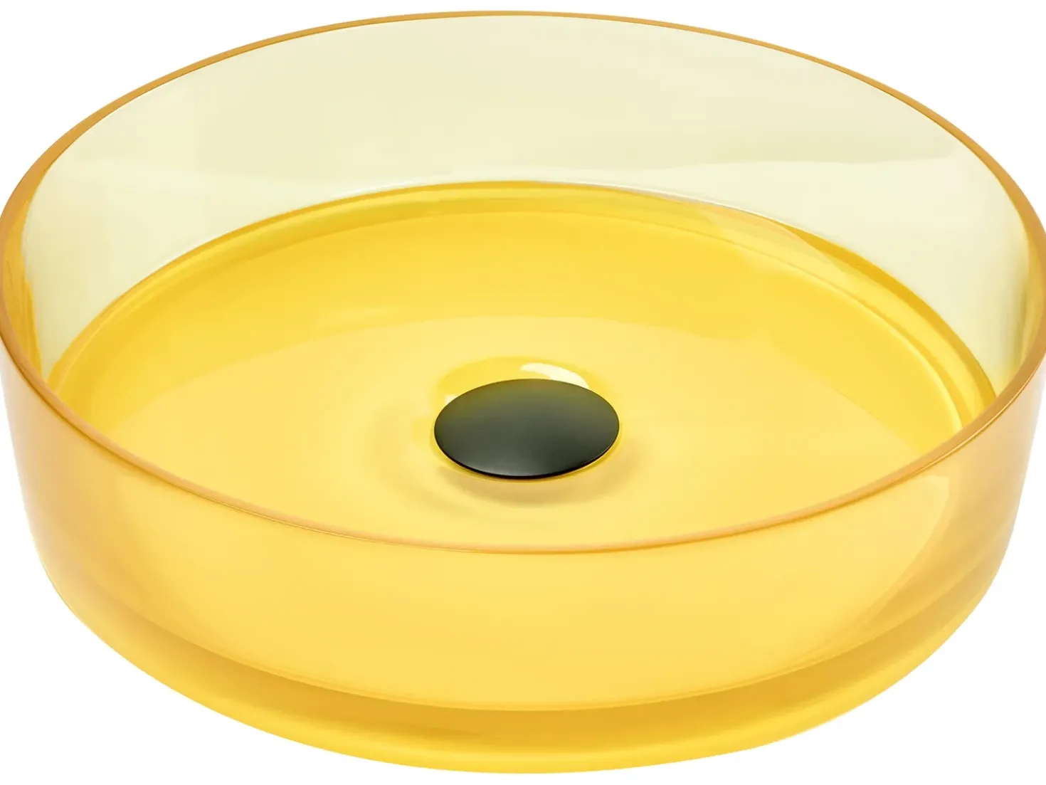 Lavabo da appoggio TOLOSA ⌀ 36 cm Superficie solida Giallo