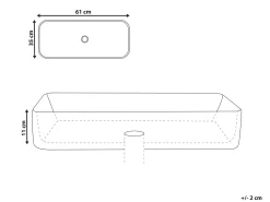 Lavabo da appoggio ULUA 61 x 35 cm Ceramica Nero