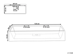Lavabo doppio sospeso QUENKO 120 x 46 cm Composito minerale Nero