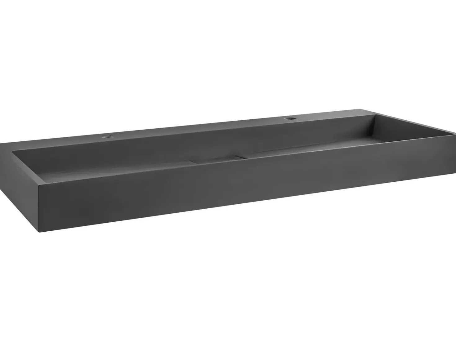 Lavabo doppio sospeso QUENKO 120 x 46 cm Composito minerale Nero