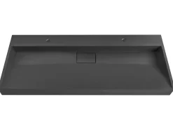 Lavabo doppio sospeso QUENKO 120 x 46 cm Composito minerale Nero