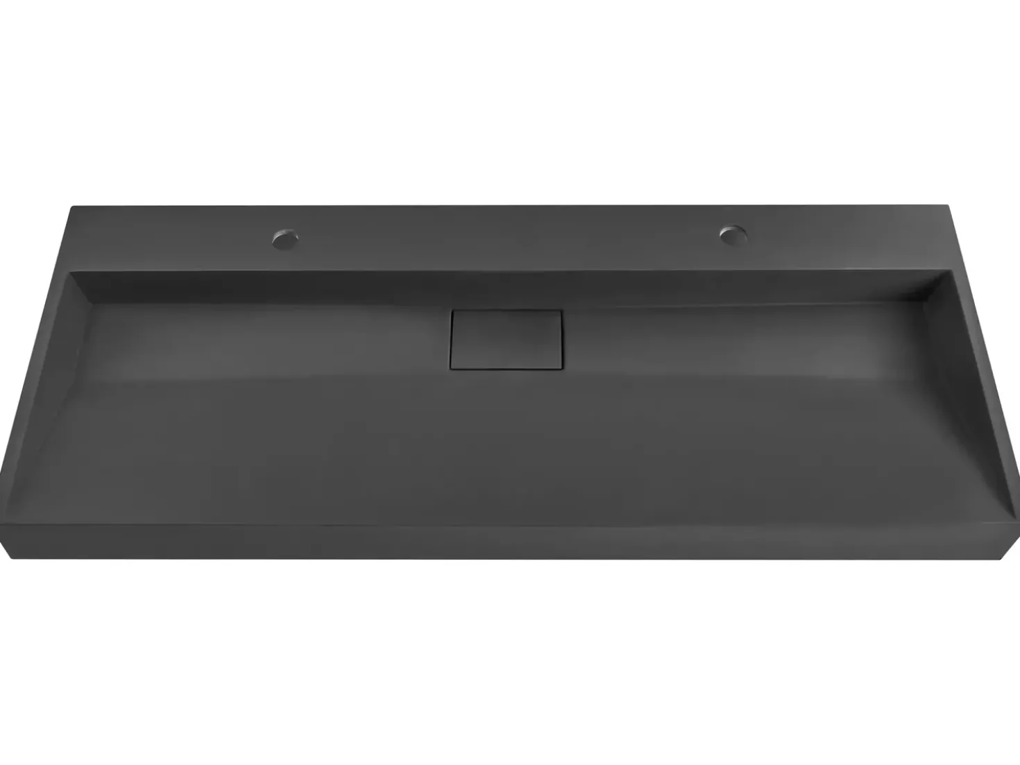 Lavabo doppio sospeso QUENKO 120 x 46 cm Composito minerale Nero
