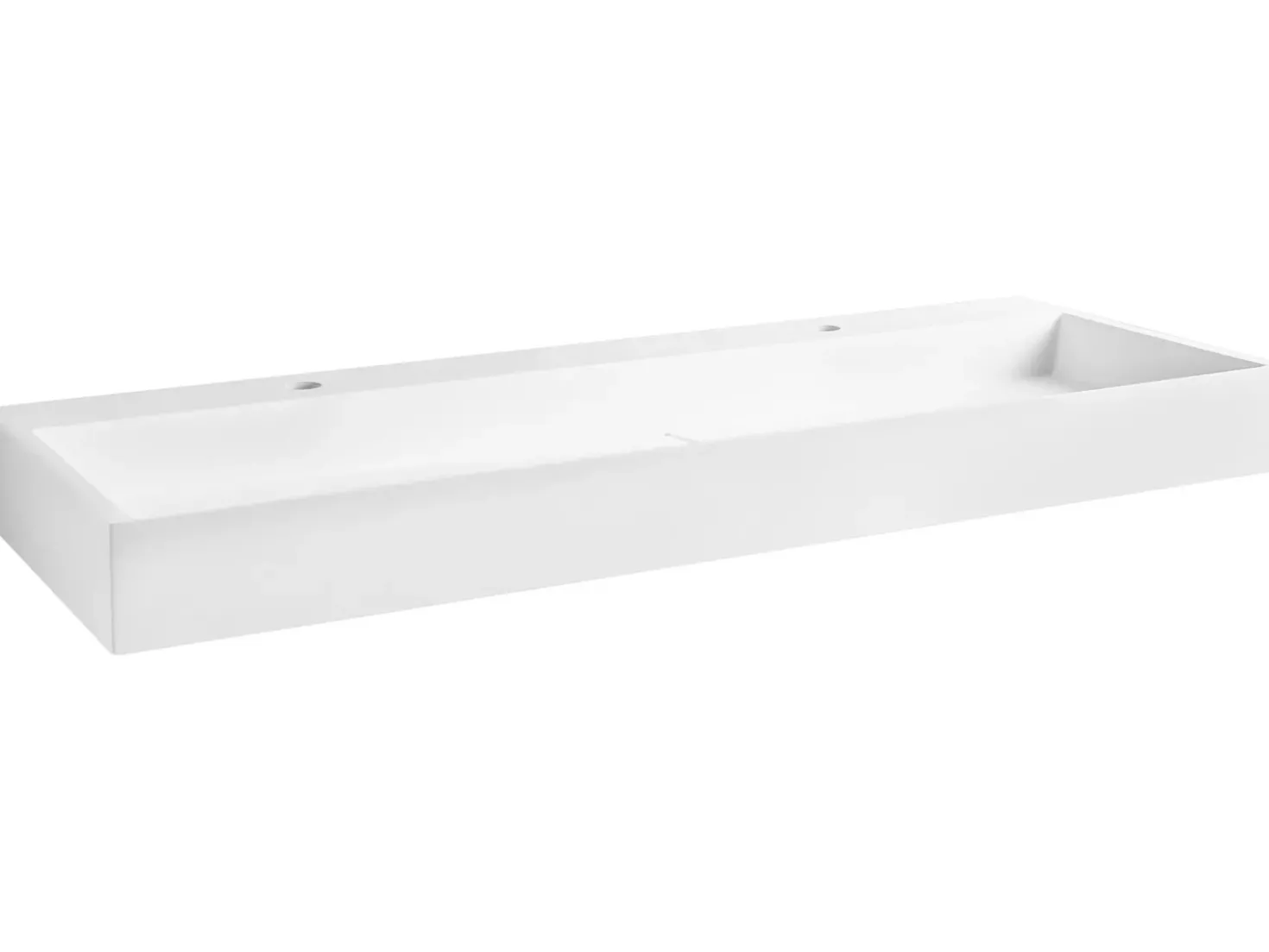 Lavabo doppio sospeso QUENKO 120 x 46 cm Composito minerale Bianco