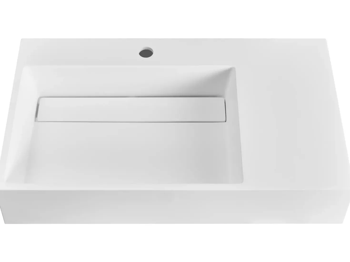 Lavabo sospeso CUSCO 75 x 43 cm Composito minerale Bianco