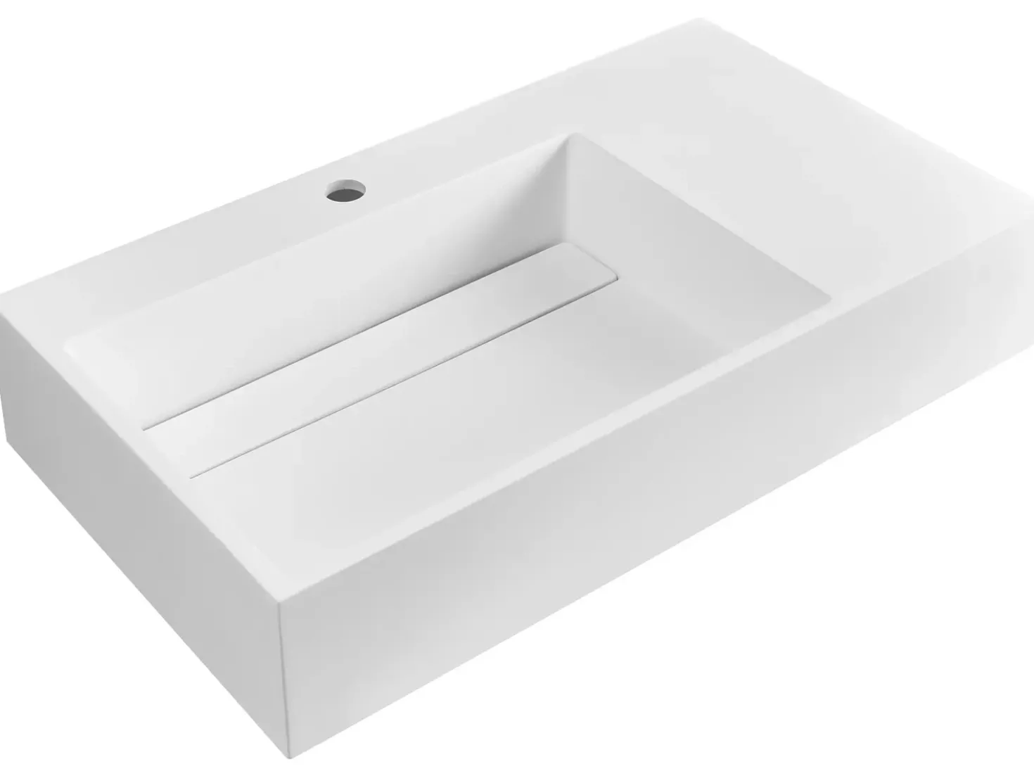 Lavabo sospeso CUSCO 75 x 43 cm Composito minerale Bianco