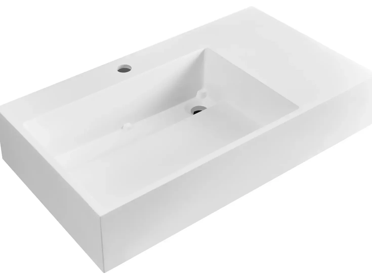 Lavabo sospeso CUSCO 75 x 43 cm Composito minerale Bianco