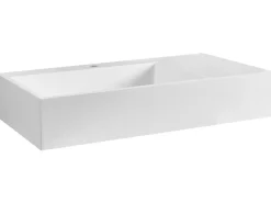 Lavabo sospeso CUSCO 75 x 43 cm Composito minerale Bianco