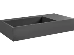 Lavabo sospeso CUSCO 75 x 43 cm Composito minerale Nero