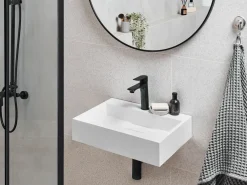Lavabo sospeso QUENKO 50 x 38 cm Composito minerale Bianco
