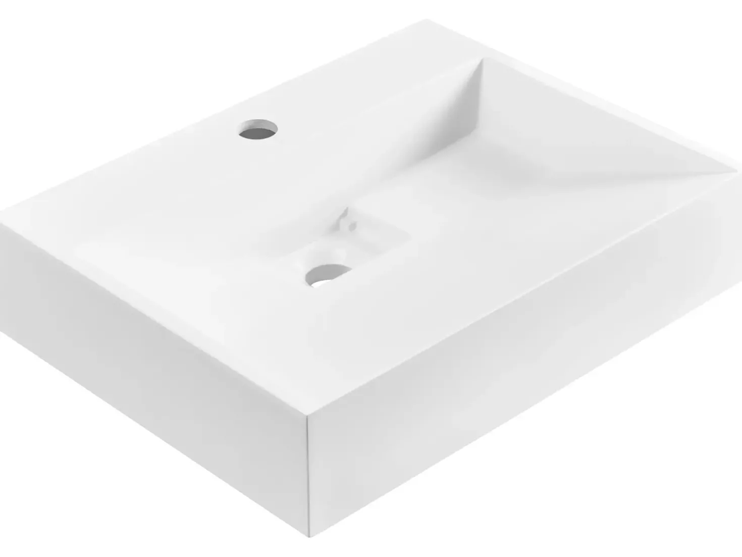 Lavabo sospeso QUENKO 50 x 38 cm Composito minerale Bianco