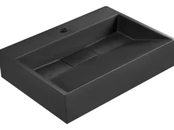 Lavabo sospeso QUENKO 50 x 38 cm Composito minerale Nero