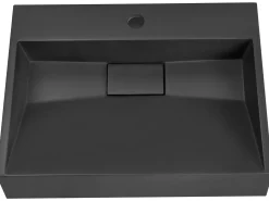 Lavabo sospeso QUENKO 50 x 38 cm Composito minerale Nero